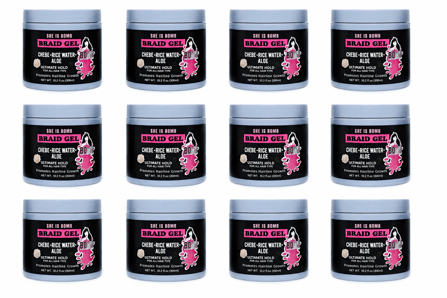 WHOLESALE CHEBE & RICE WATER & ALOE BRAID GEL